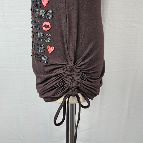 Versace Sequin Long Sleeve Ruched Side-Tie Top - Picture 7 of 10